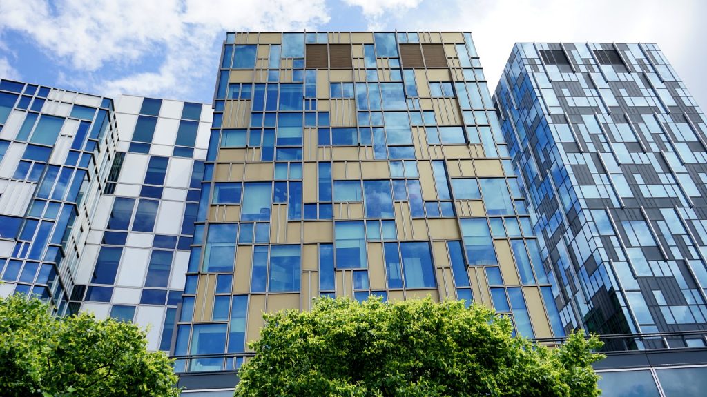 Blue, Modern, Office, Glass Building, Architecture, Finance