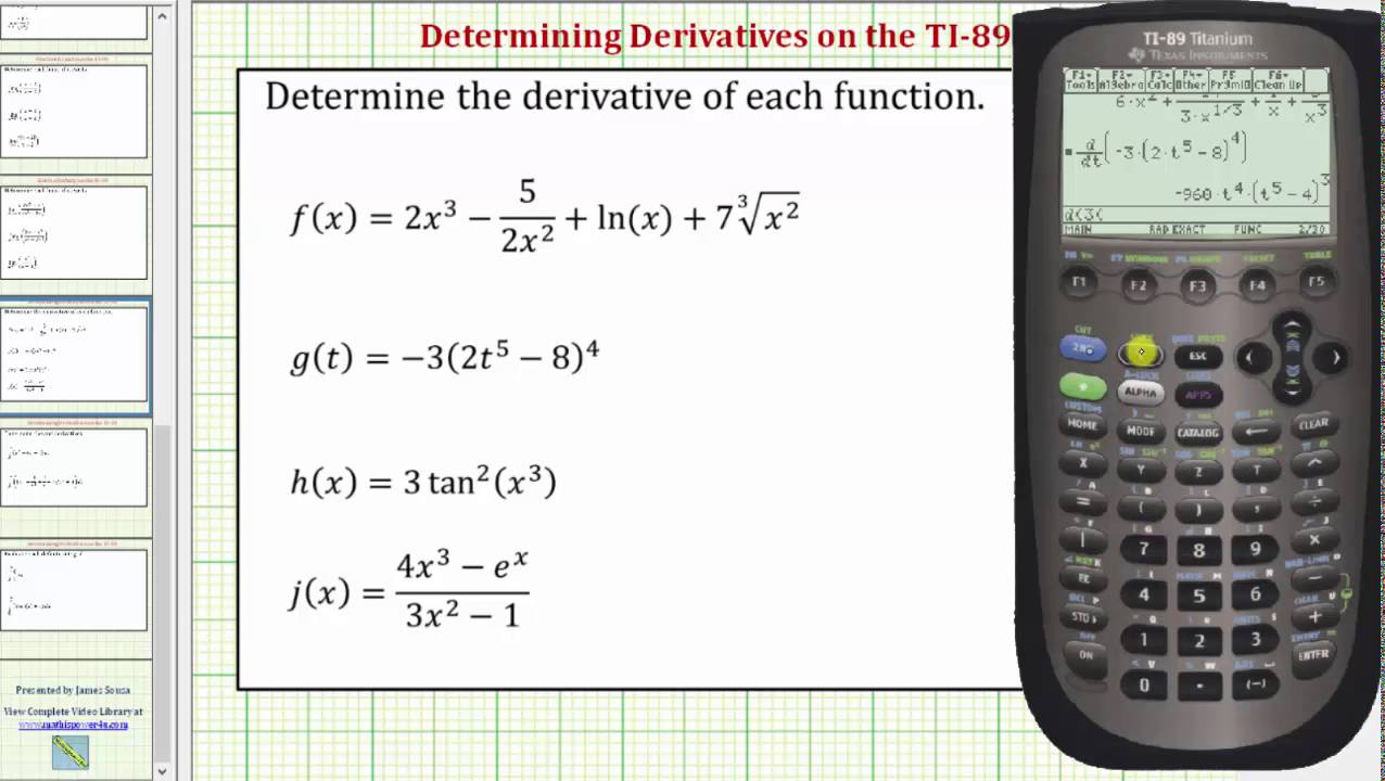 How To Do Derivatives On TI-89