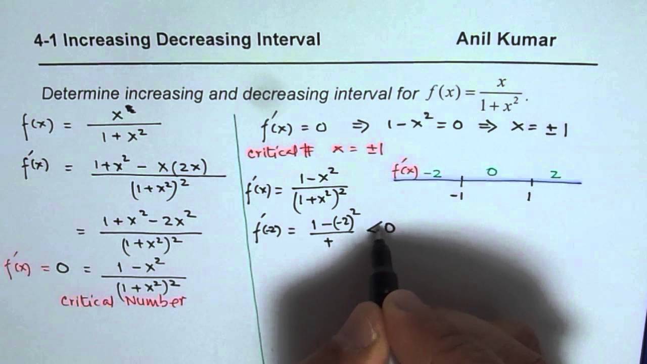 How To Find If A Function Is Increasing Or Decreasing Using Derivatives