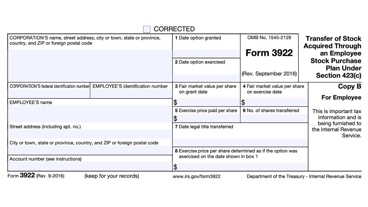 How To Report Form 3922 On A Tax Return