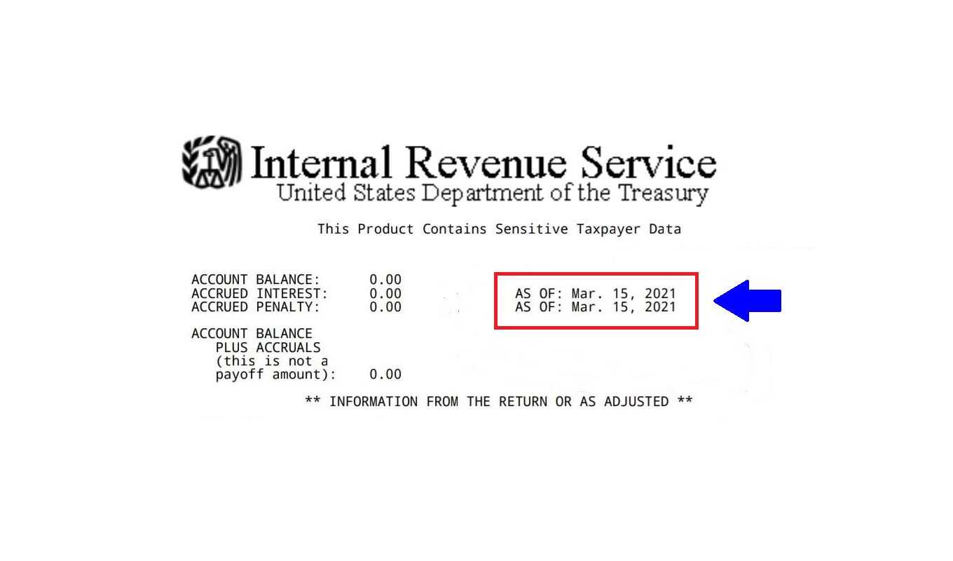 What Does As Of Date Mean On An IRS Transcript?