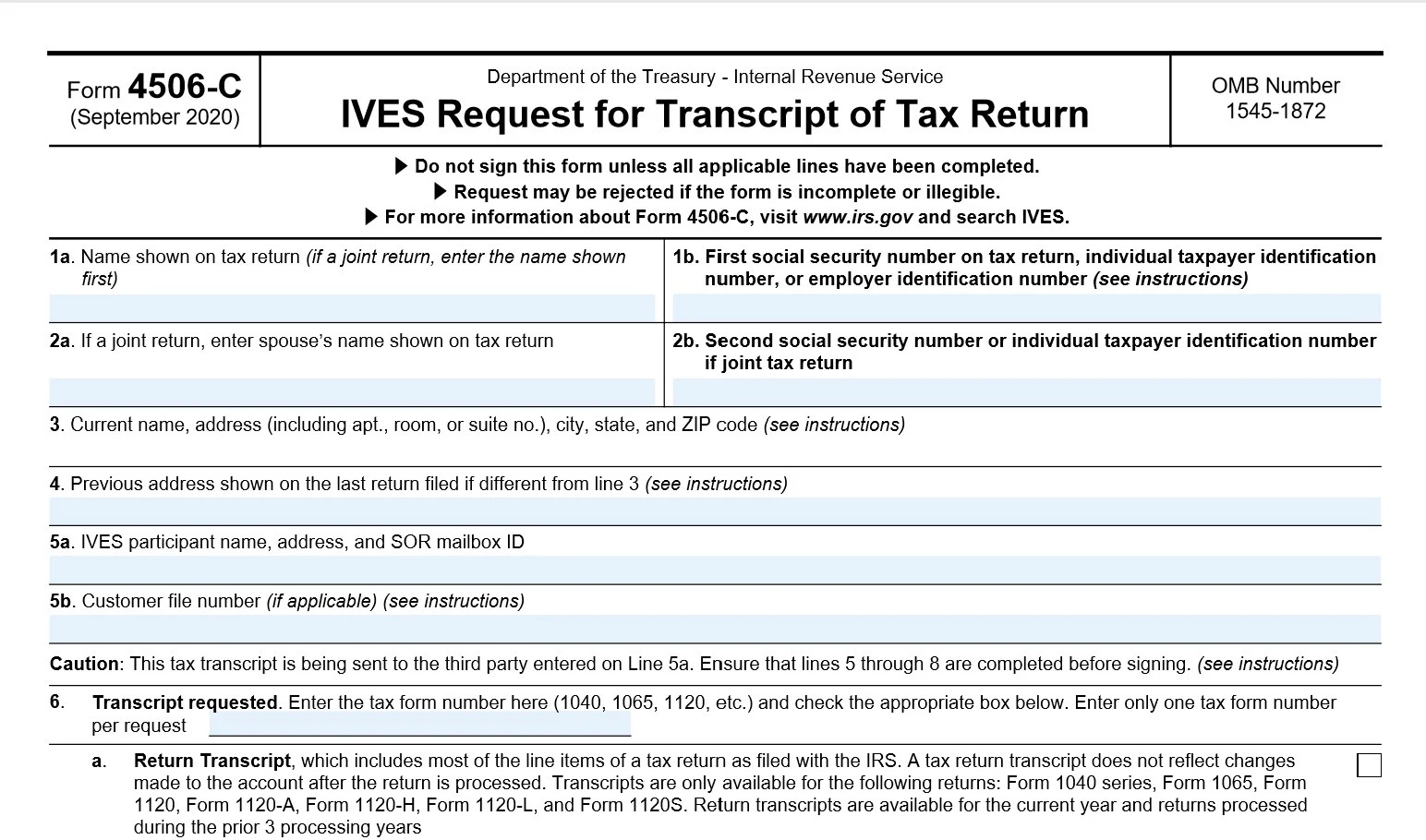 What Is IRS Form 4506-C?