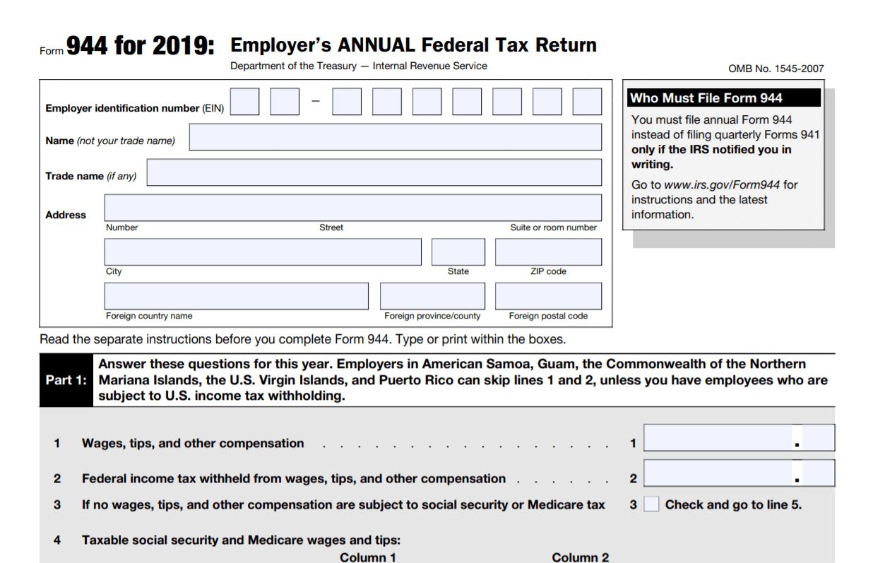 What Is IRS Form 944?