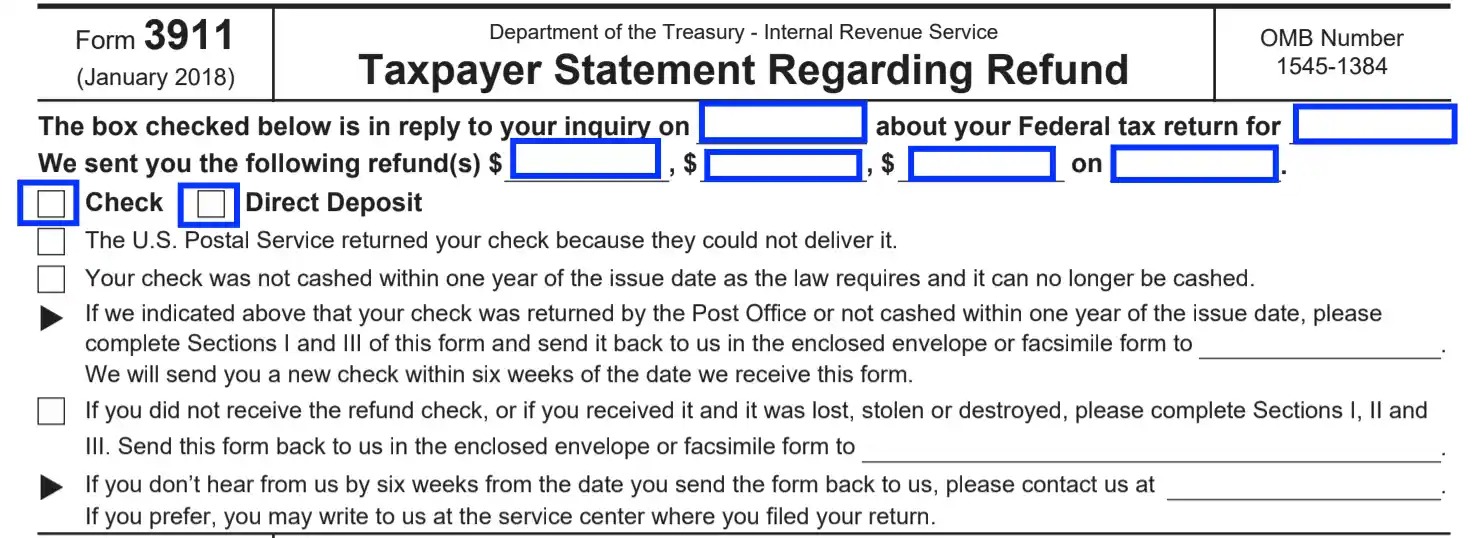 Where To Send IRS Form 3911