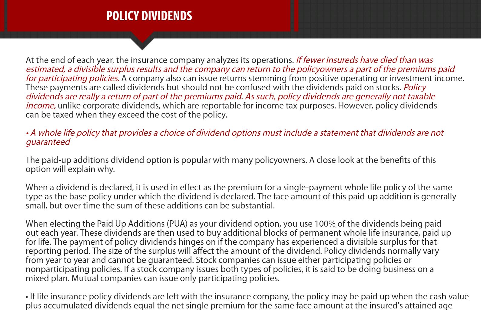 How Are Policyowner Dividends Treated In Regards To Income Tax