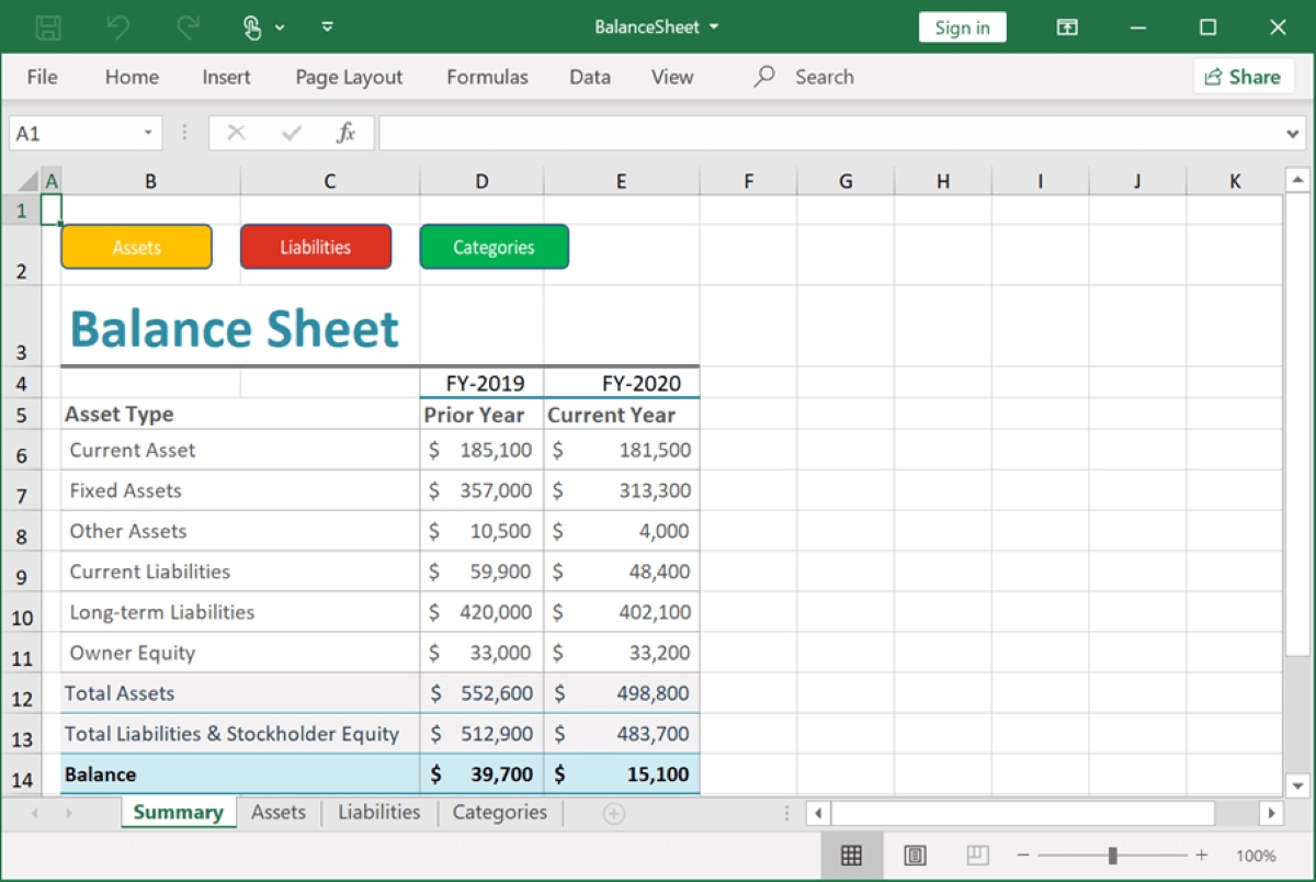 How To Make Balance Sheet In Excel