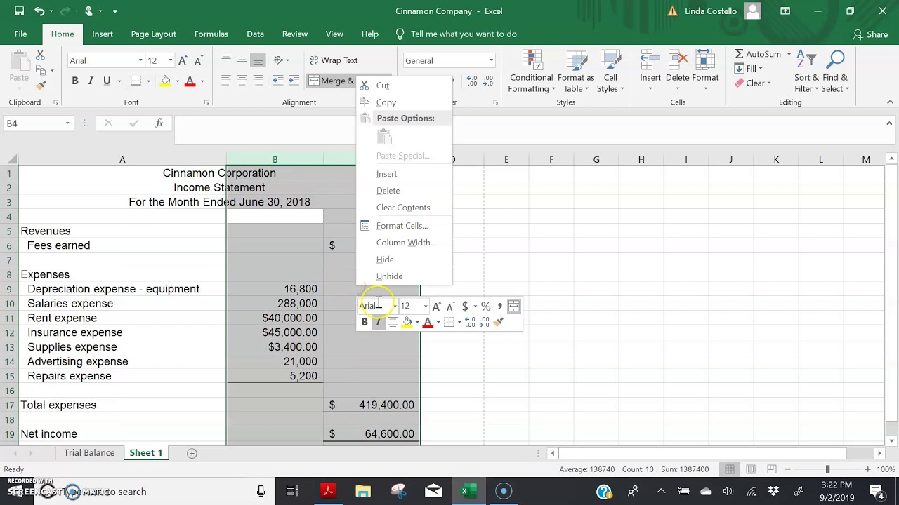 How To Prepare Financial Statements In Excel