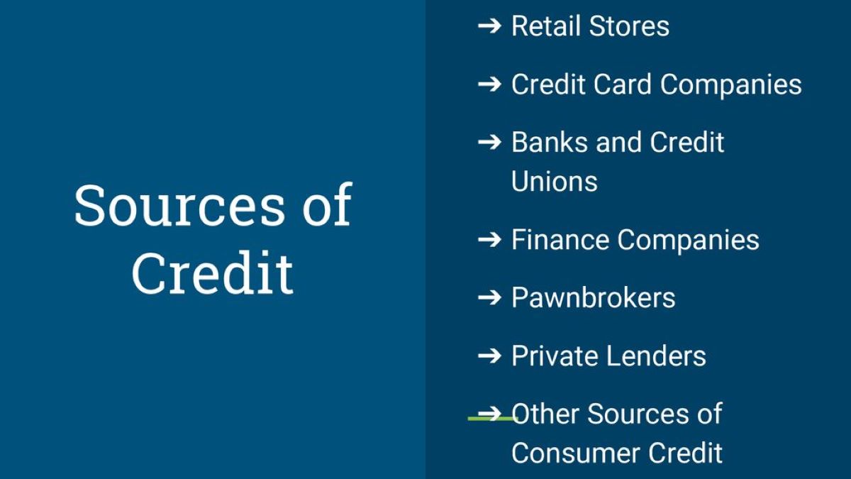 What Institutions Are Sources Of Credit?